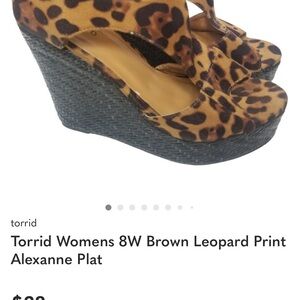 Torrid Brown Leopard Wedge Sandals